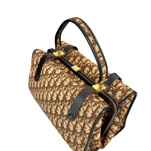 SOLD! Dior Brown and Black Patterned Satchel-Authenticity guaranteed - Picture 3 of 4